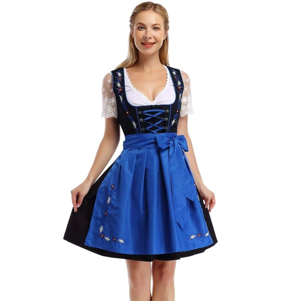 Women's German Dirndl Dress Oktoberfest Costume Dresses 2 piece M